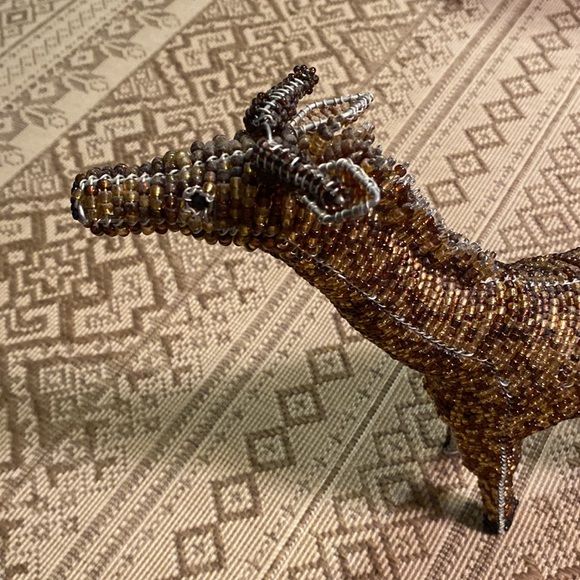 BeadWorx by Grass Roots Handcrafted Beaded Giraffe Sculpture - Picture 2 of 9